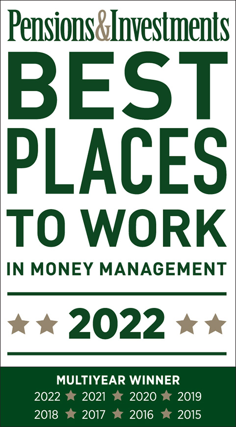 Pensions and Investments Best Places To Work In Money Management Award 2022