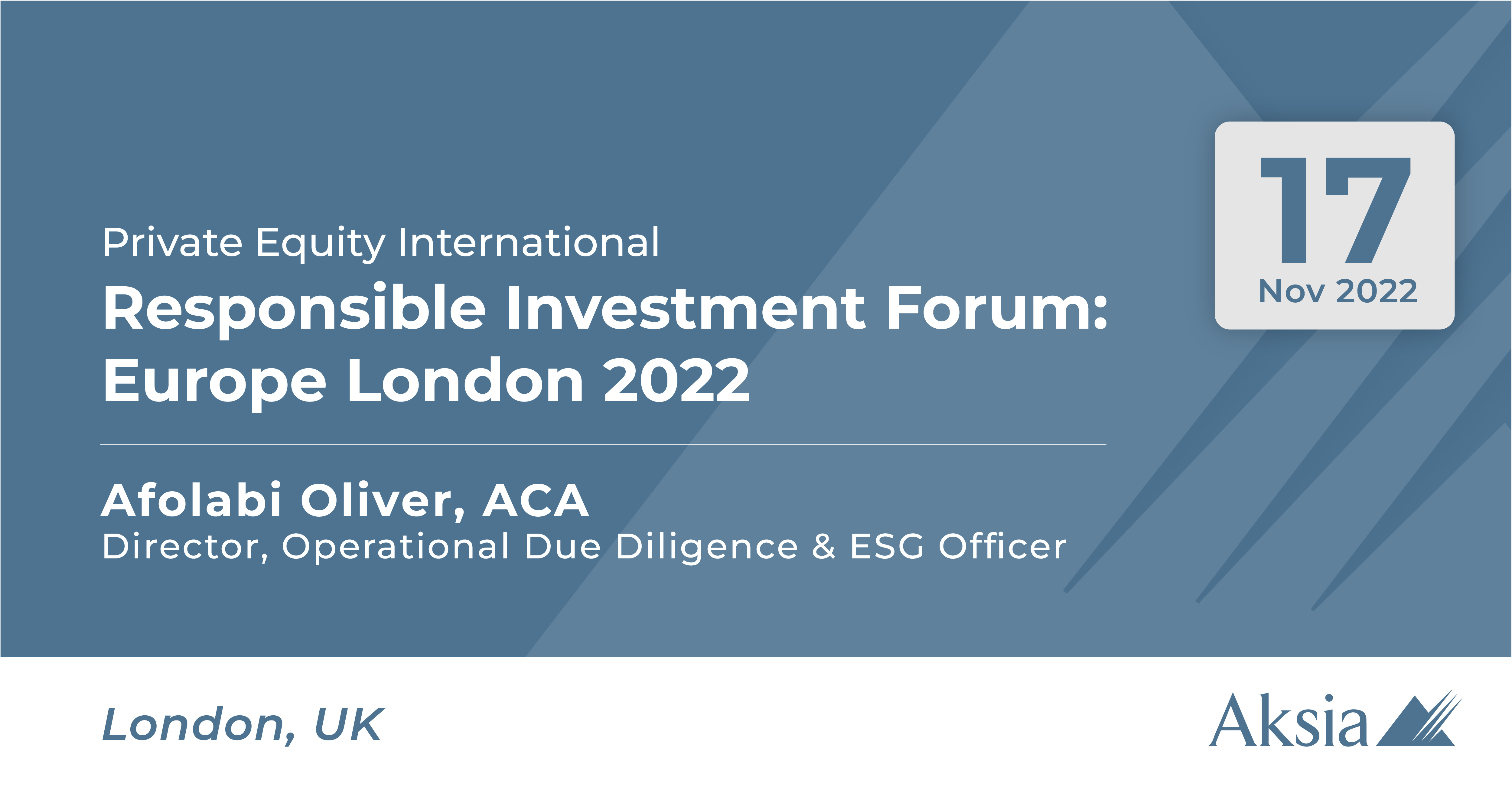 Private Equity International, Responsible Investment Forum Europe